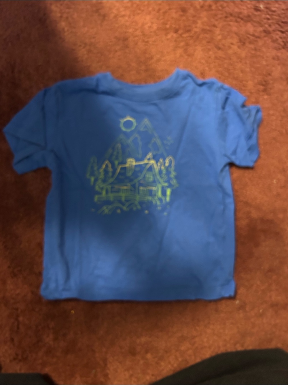 Freestyle Revolution Blue Tee with Neon Yellow Cabin Graphic